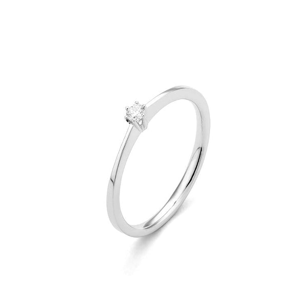 6 poot chaton met diamant 0.05crt. - Solitair - Hutjens Diamond - 14k Witgoud