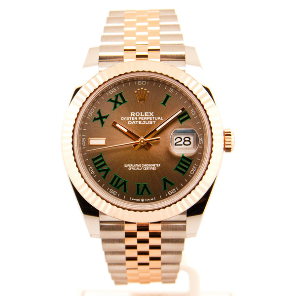 SOLD Rolex Datejust 41 Wimbledon - Horloge - 126331 - Staal / Rosé Jubilee