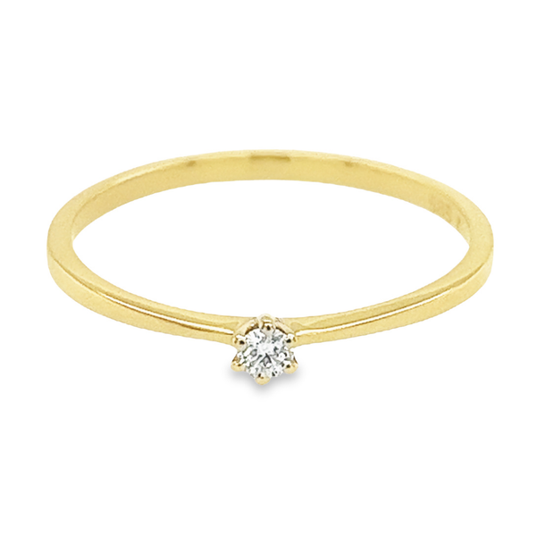 Met diamant 0.05 crt. - Solitair - Hutjens Diamond - 14k Geelgoud