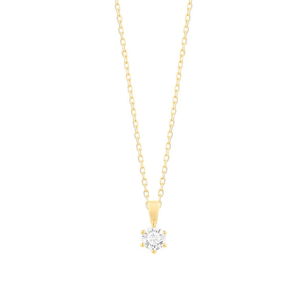 Met diamant -  0.15 ct. - 6 poot chaton - Hutjens Diamond - 14k Geelgoud