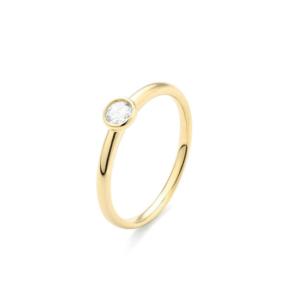 Met diamant 0.20 crt. - Solitair - Hutjens Diamond - 18k Geelgoud
