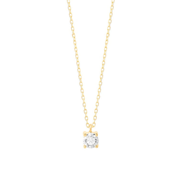 Met diamant -  0.25 ct. - 4 poot chaton - Hutjens Diamond - 18k Geelgoud