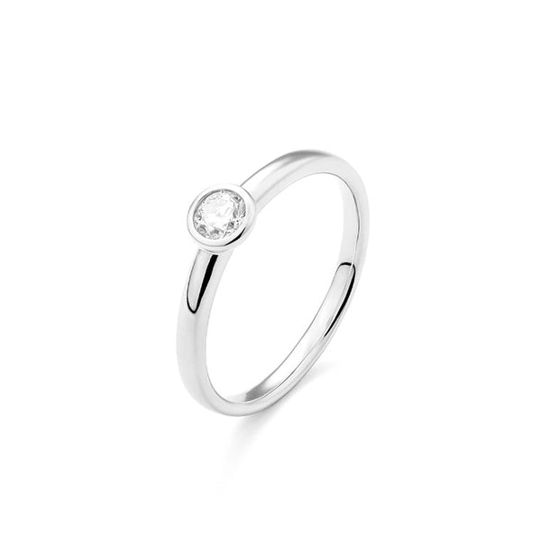 Met diamant 0.25crt. - Solitair - Hutjens Diamond - 14k Witgoud