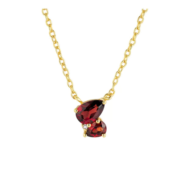 Zilveren ketting goudkleurig verguld - Gloria- Necklace - Diamanti Per Tutti - Sterling Zilver 925
