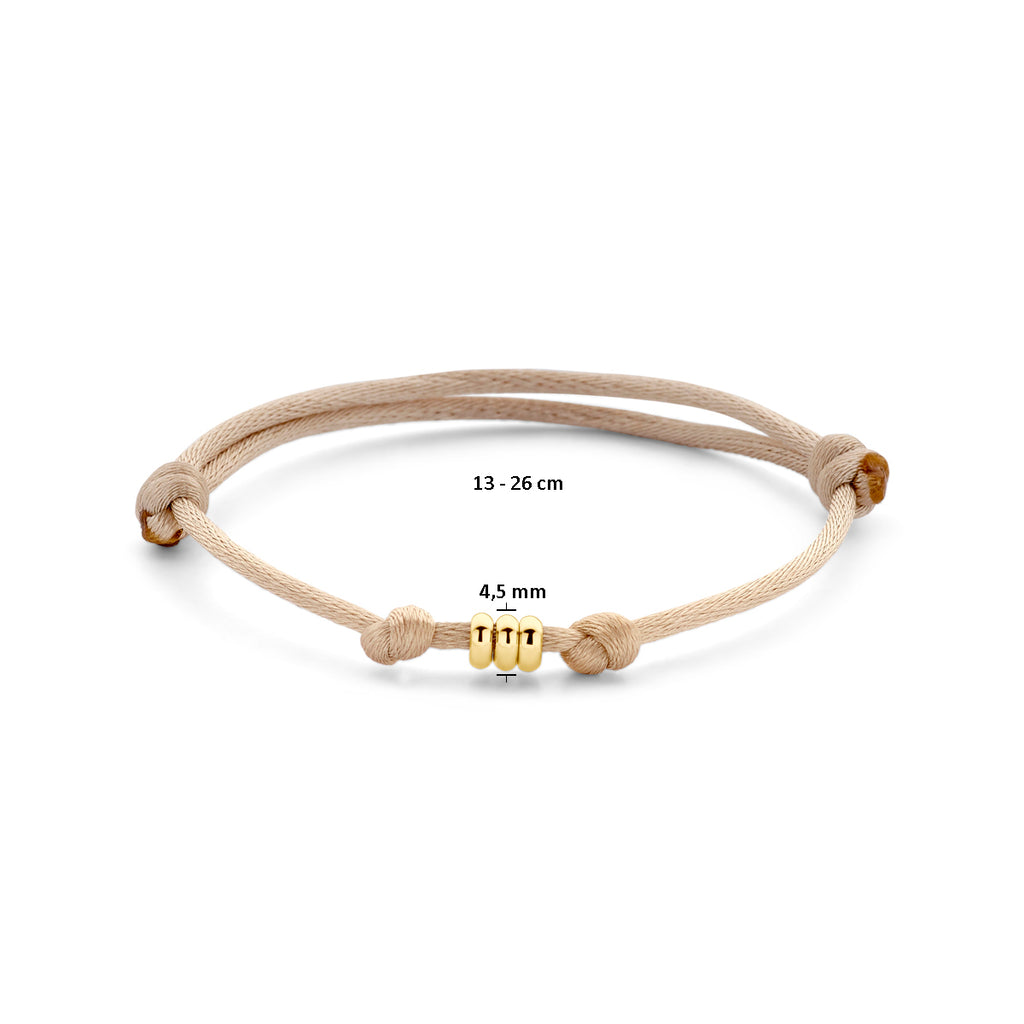 Satijn Armband Trio Beige gedragen