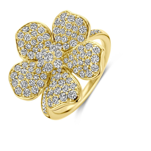 Bloem diamant - Hutjens - Hutjens Diamond - 14k Geelgoud