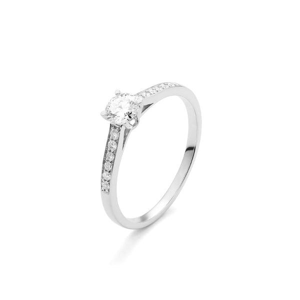 Met diamant 0.70 crt. - Solitair - Hutjens Solitair - 18k Witgoud