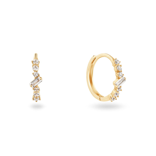 Clifton White Topaz Hoops - Jackie - 14k Geelgoud