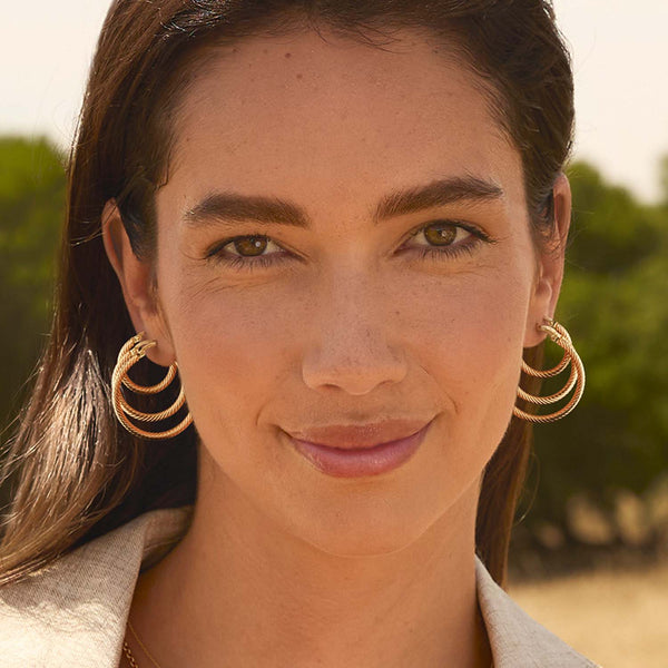 Africa Hoops L - Jackie - 14k Geelgoud