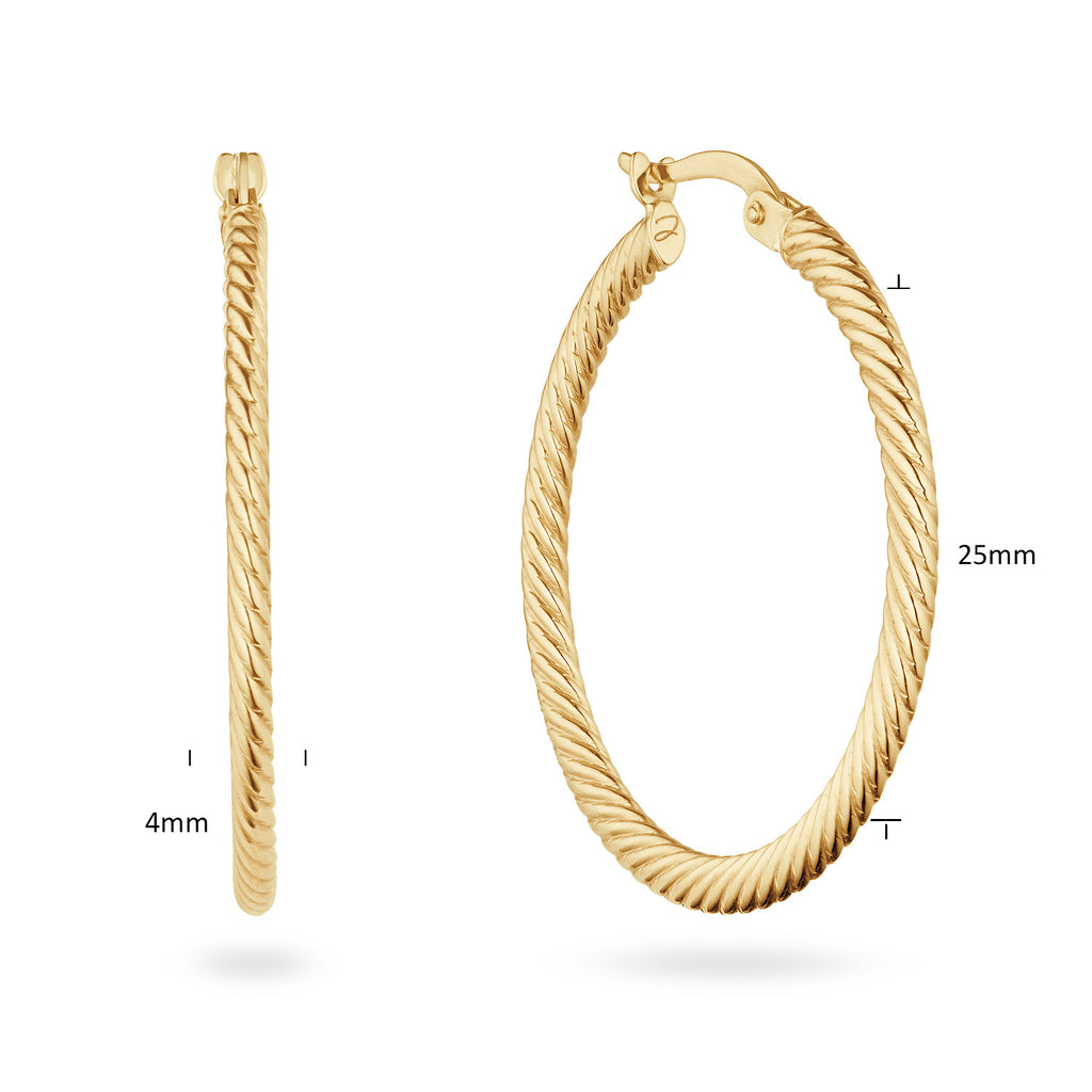 Africa Hoops L - Jackie - 14k Geelgoud