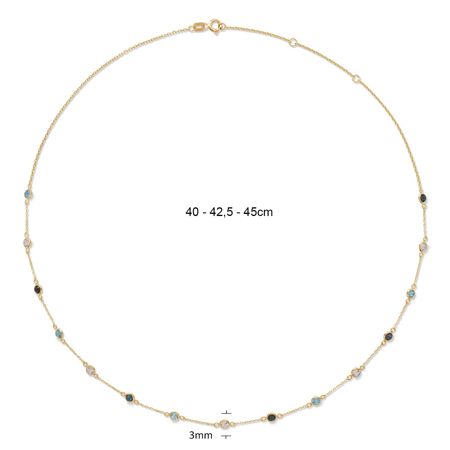 African Blue Topaz - Jackie - 14k Geelgoud