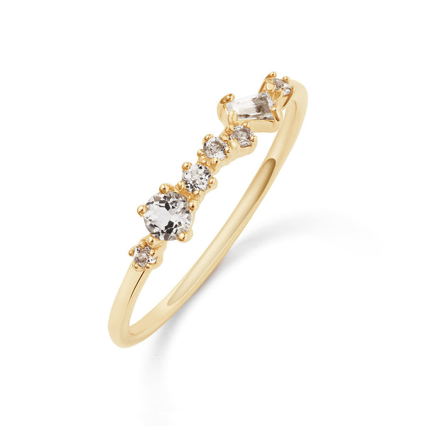 Jackie - Clifton White Topaz Ring - 14k Geelgoud