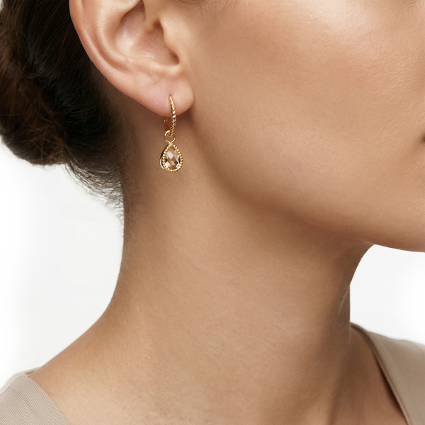Amstel Citrine Hoops - Jackie - 14k Geelgoud