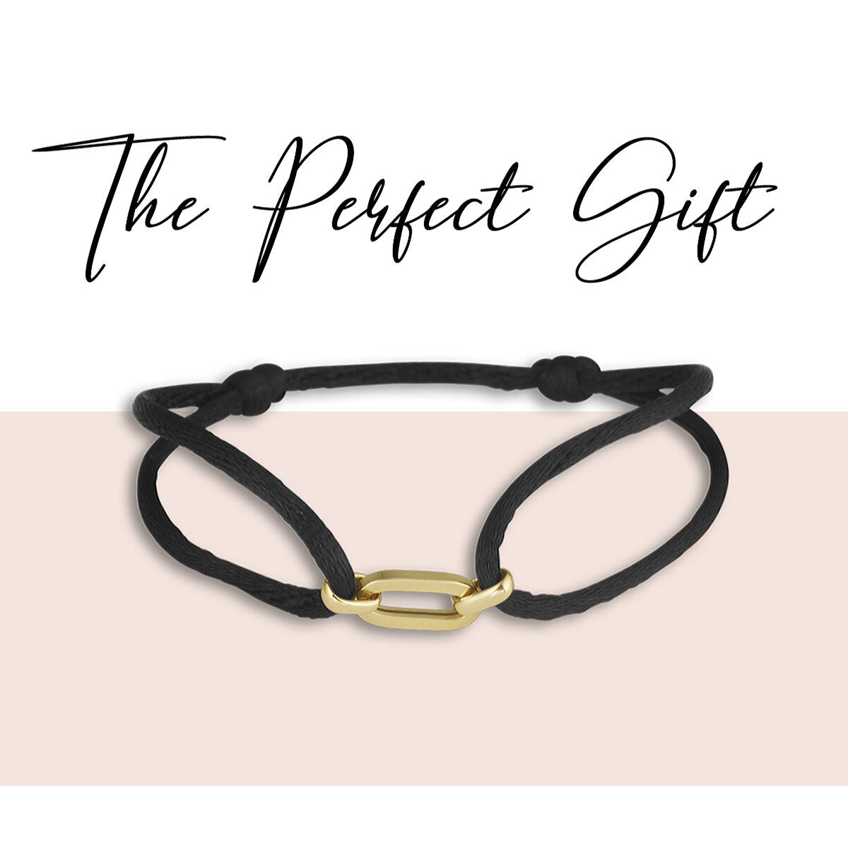 Armband satijn zwart - Hutjens - 14k Geelgoud