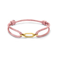 Satijn Armband Schakel Roze 14k geelgoud