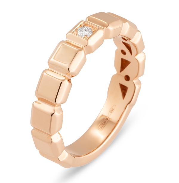 Met diamant - Iris Cube - Ponte Vecchio - 18k Roségoud