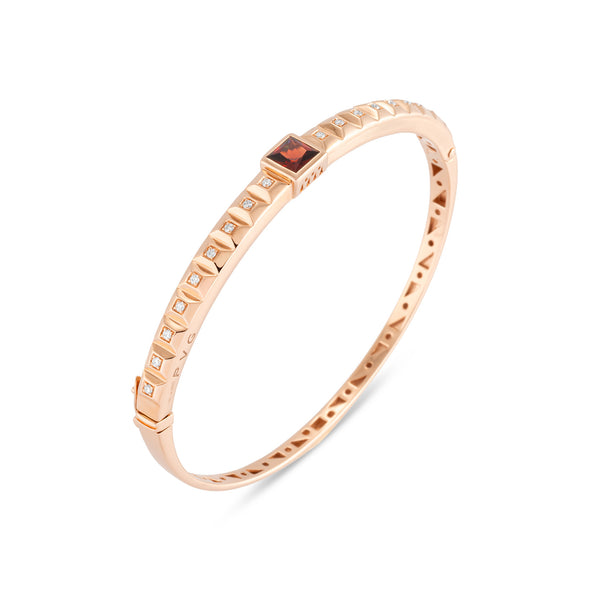 Met Granaat - Iris Cube - Ponte Vecchio - 18k Roségoud