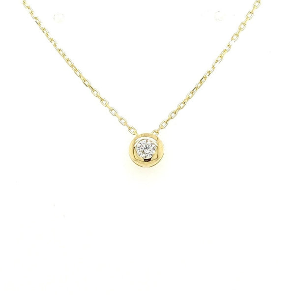 Met diamanthanger - 0,05ct. - Hutjens Diamond - 14k Geelgoud