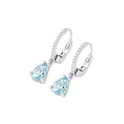 Met topaas en Diamant - Iris - Ponte Vecchio - 18k Witgoud