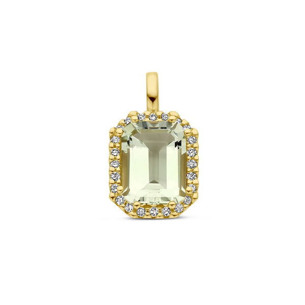Met Amethyst en diamanten - Hutjens - 14k Geelgoud