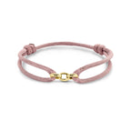Armband satijn roze - Hutjens - 14k Geelgoud