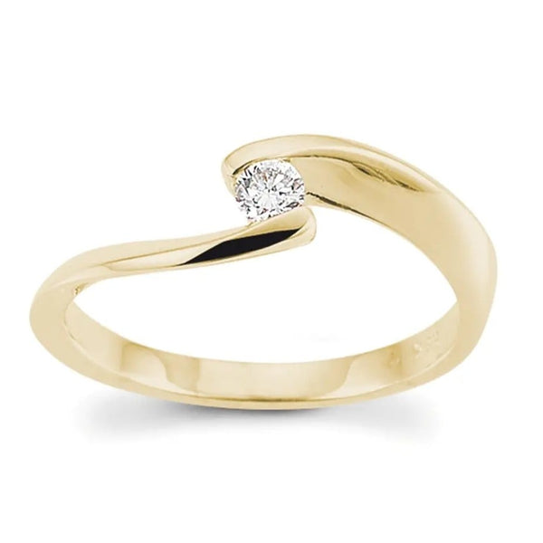 Met diamant - 0,10 ct - Hutjens Diamond - 14k Geelgoud