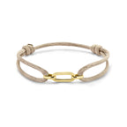 Armband satijn beige - Hutjens - 14k Geelgoud