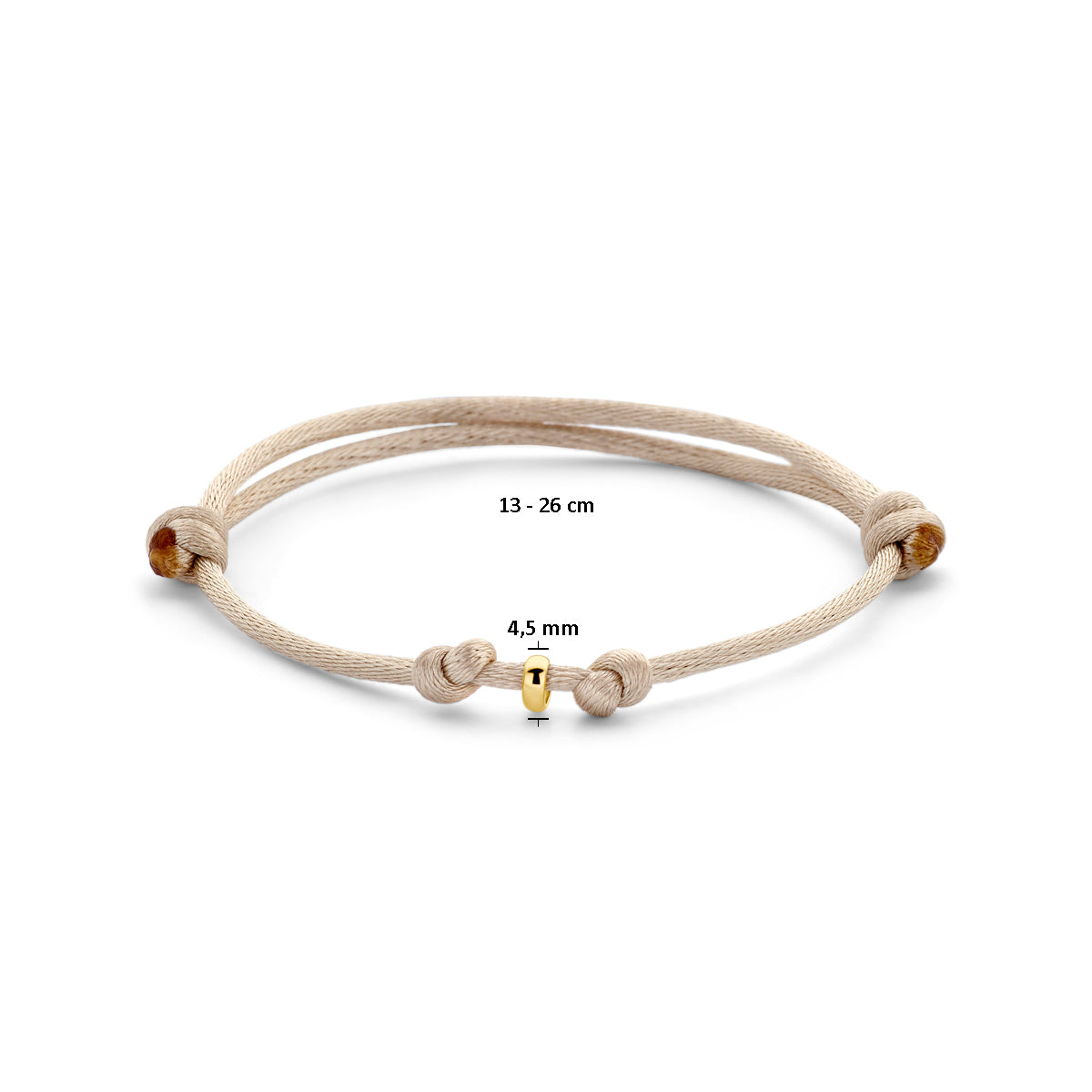 Satijn Armband Mini Beige gedragen