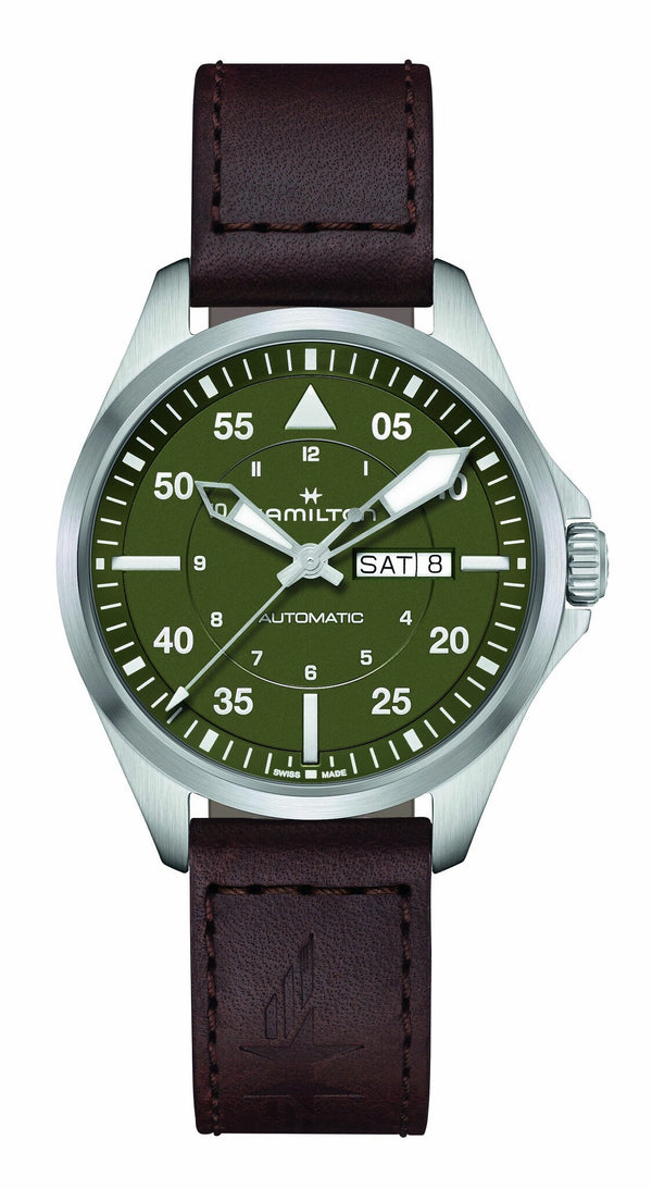 Khaki Aviation Pilot Day Date - Hamilton - Roestvrij Staal - HAM033