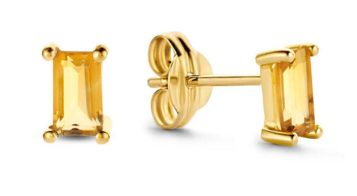 Medina Citrine Studs - Jackie - 14k Geelgoud