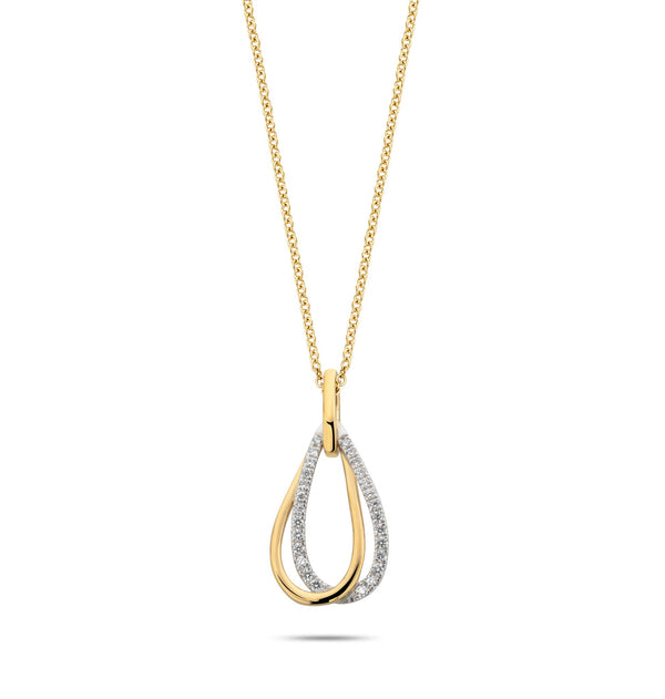 Met diamanthanger - 0,15 crt - Hutjens Diamond - 14k Geelgoud
