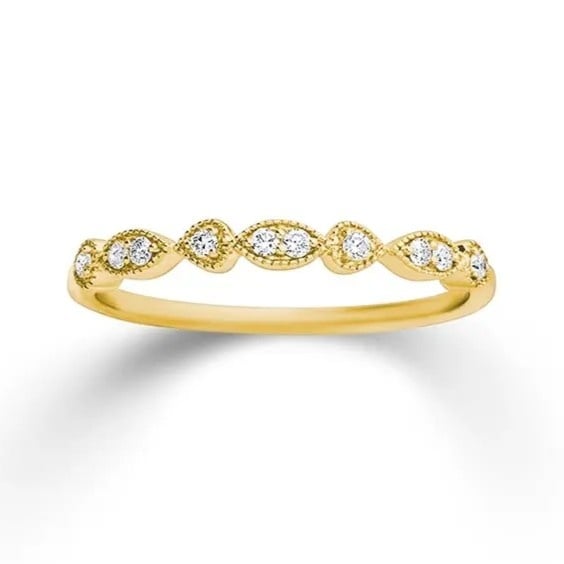 Fantasiering met diamant - 0,10ct - Hutjens Diamond - 14k Geelgoud