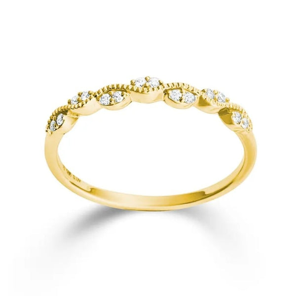 Fantasiering met diamant - 0,09 ct. - Hutjens Diamond - 14k Geelgoud