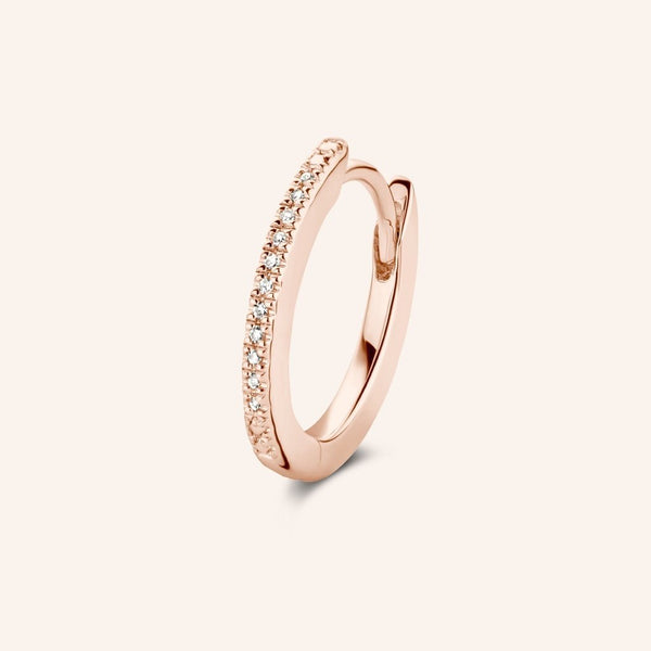Zilveren oorstekers rosékleurig verguld - Oval Huggers - Diamanti Per Tutti - Sterling Zilver 925