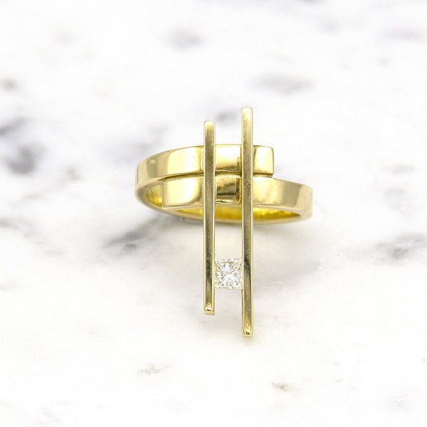Geelgouden ring large - Princess - Hutjens Princess - 14k Geelgoud