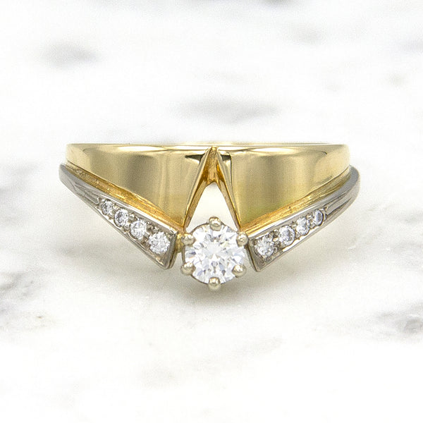 Geelgouden ring met diamanten - Trio - Hutjens Trio - 14k Geelgoud