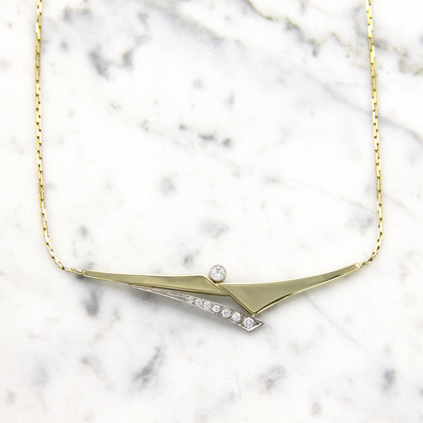 Geelgouden ketting met diamanten - Trio - Hutjens Trio - 14k Geelgoud