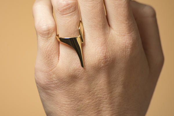 Gouden ring dames - Zwever - Lang - Geelgoud - Hutjens Archi - 14k Geelgoud